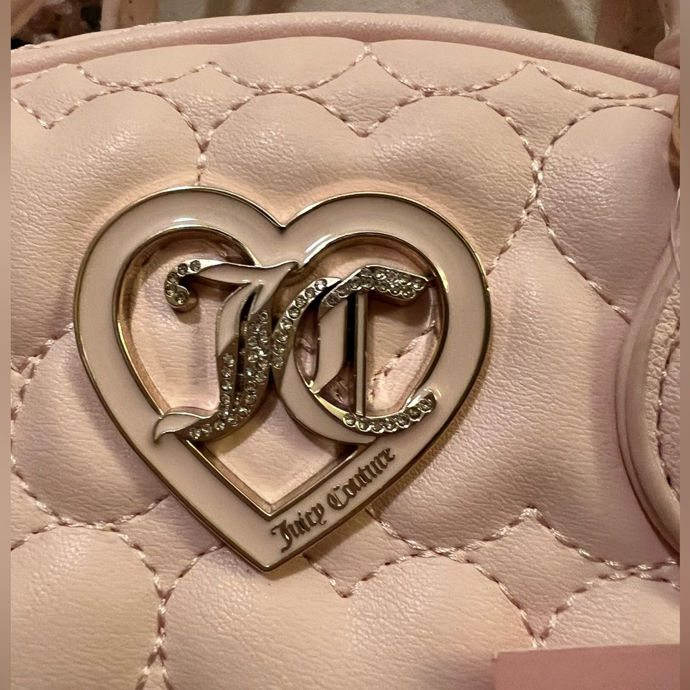 Juicy Couture Blush Pink Quilted Heart Bag NWT - Picture 2 of 16